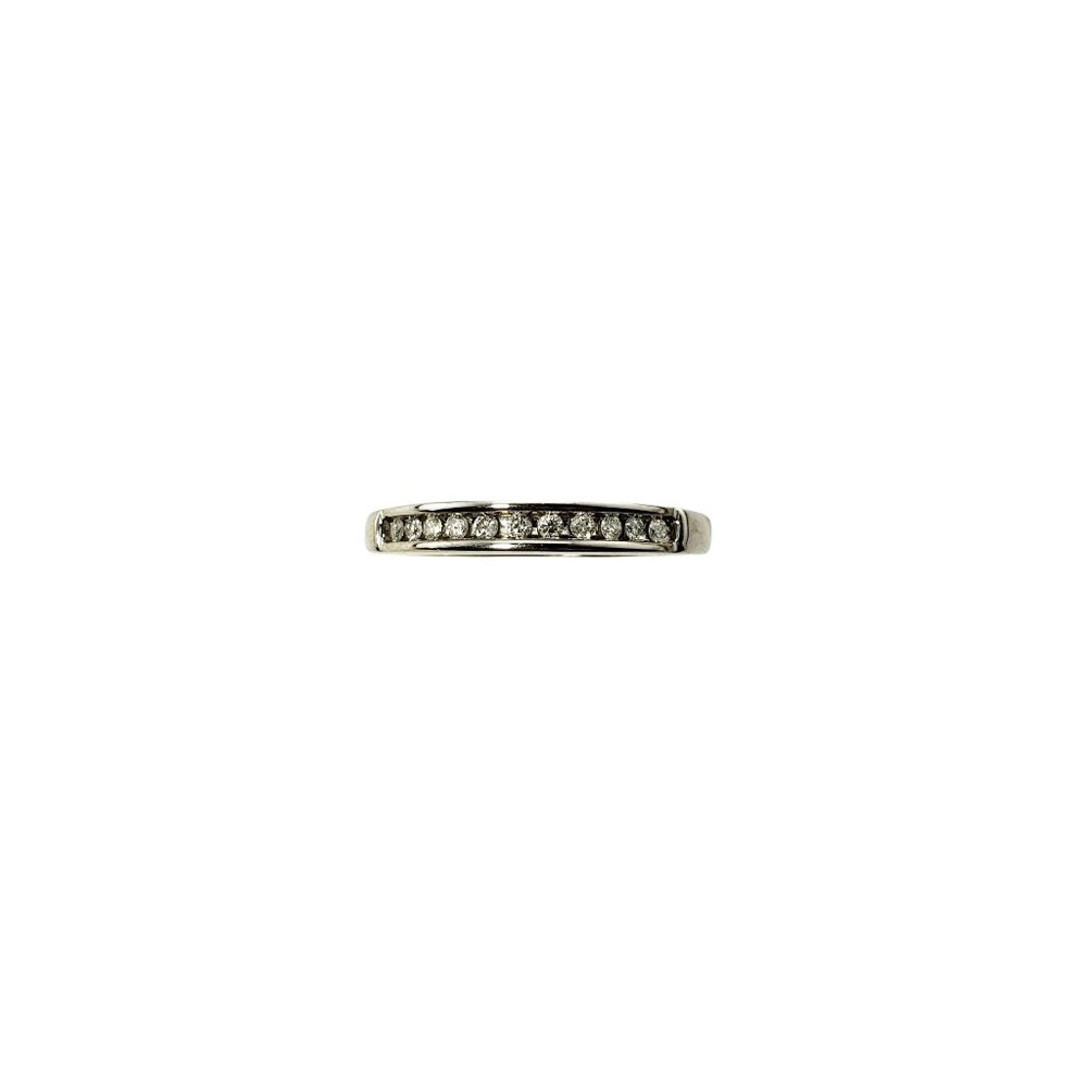 Vintage 14 Karat White Gold Diamond Wedding Band Ring Size 8.5 #12179